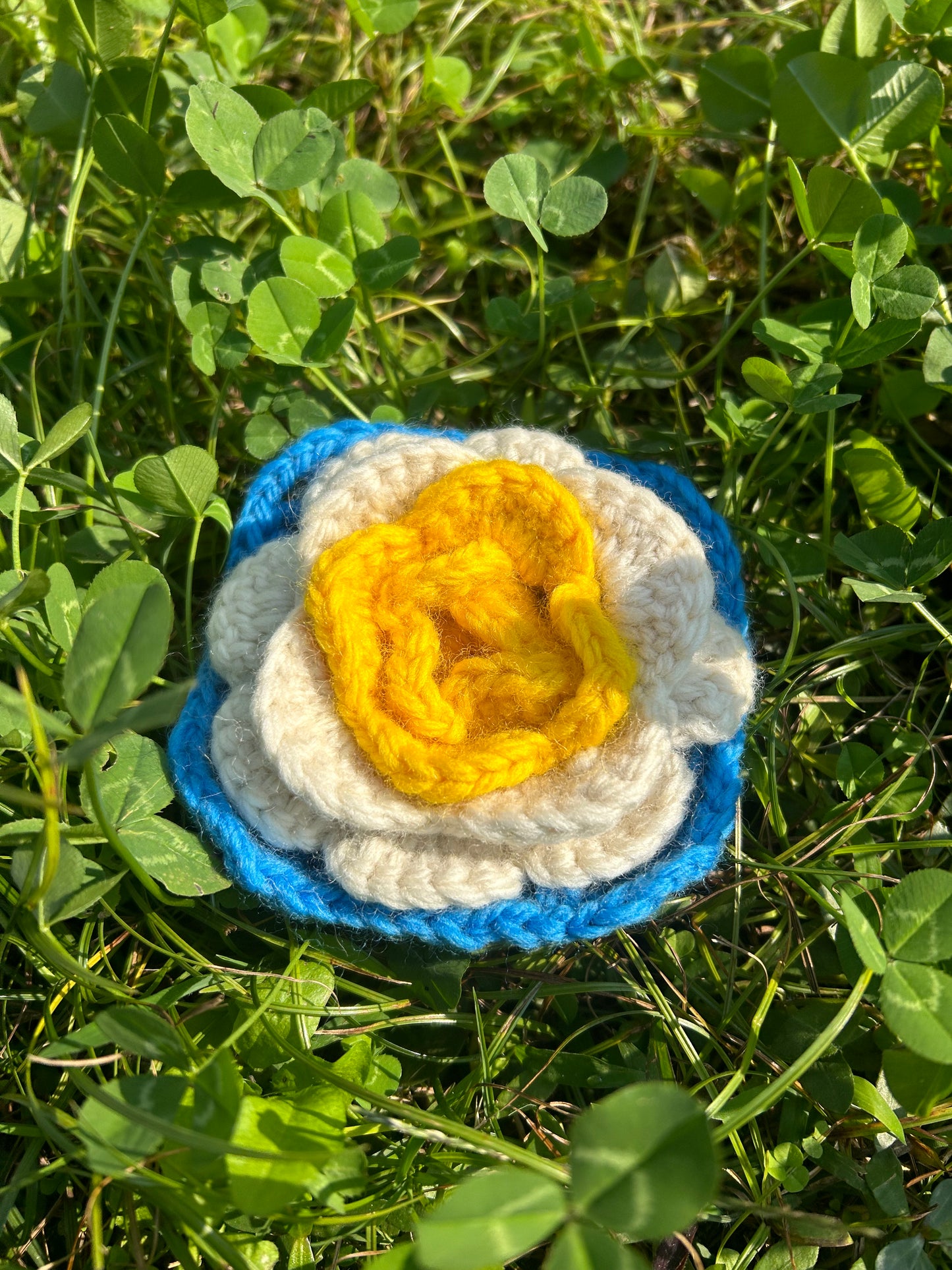 3D Häkel-Blumenplättchen – Bastelspaß aus reiner Wolle für Heimwerker