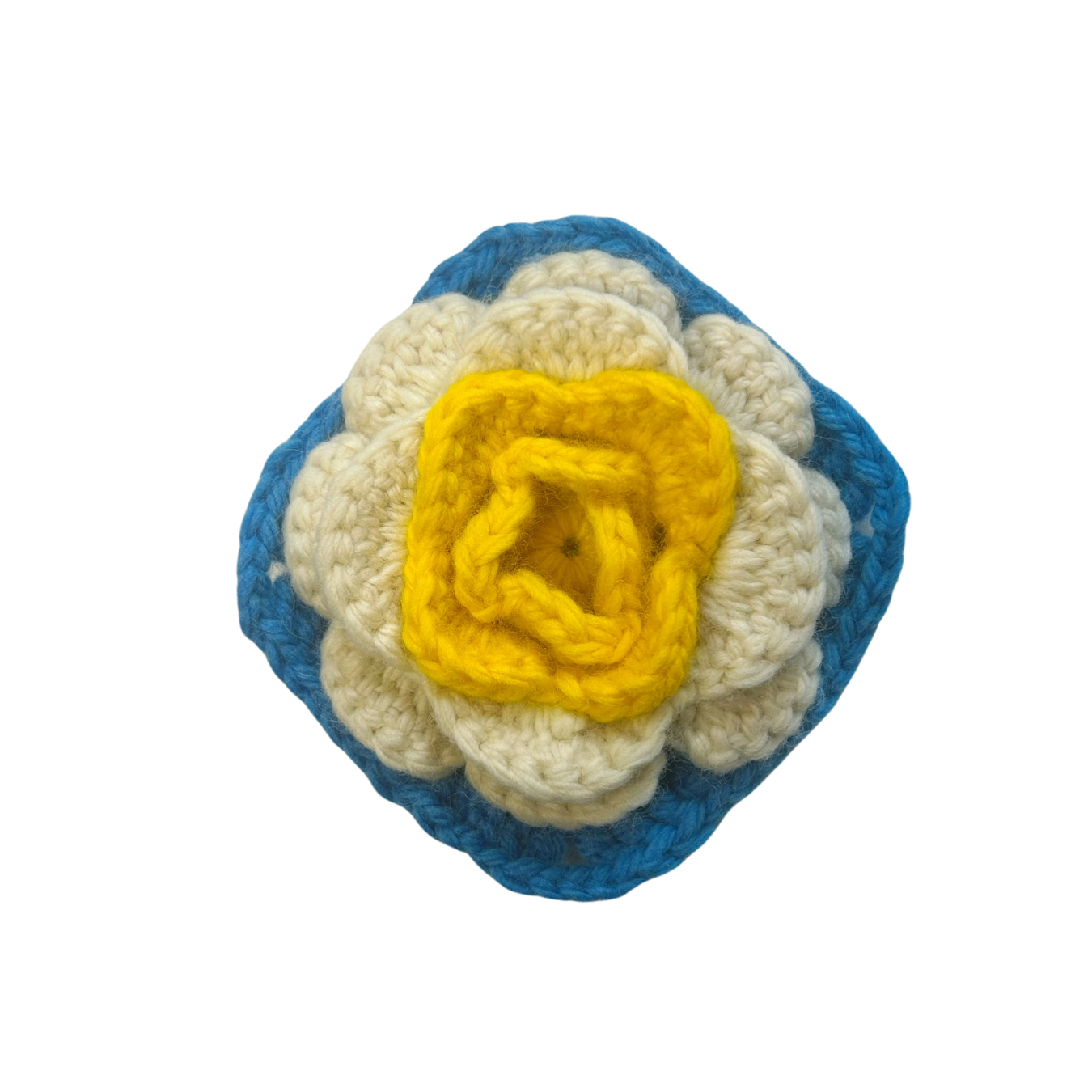 3D Häkel-Blumenplättchen – Bastelspaß aus reiner Wolle für Heimwerker