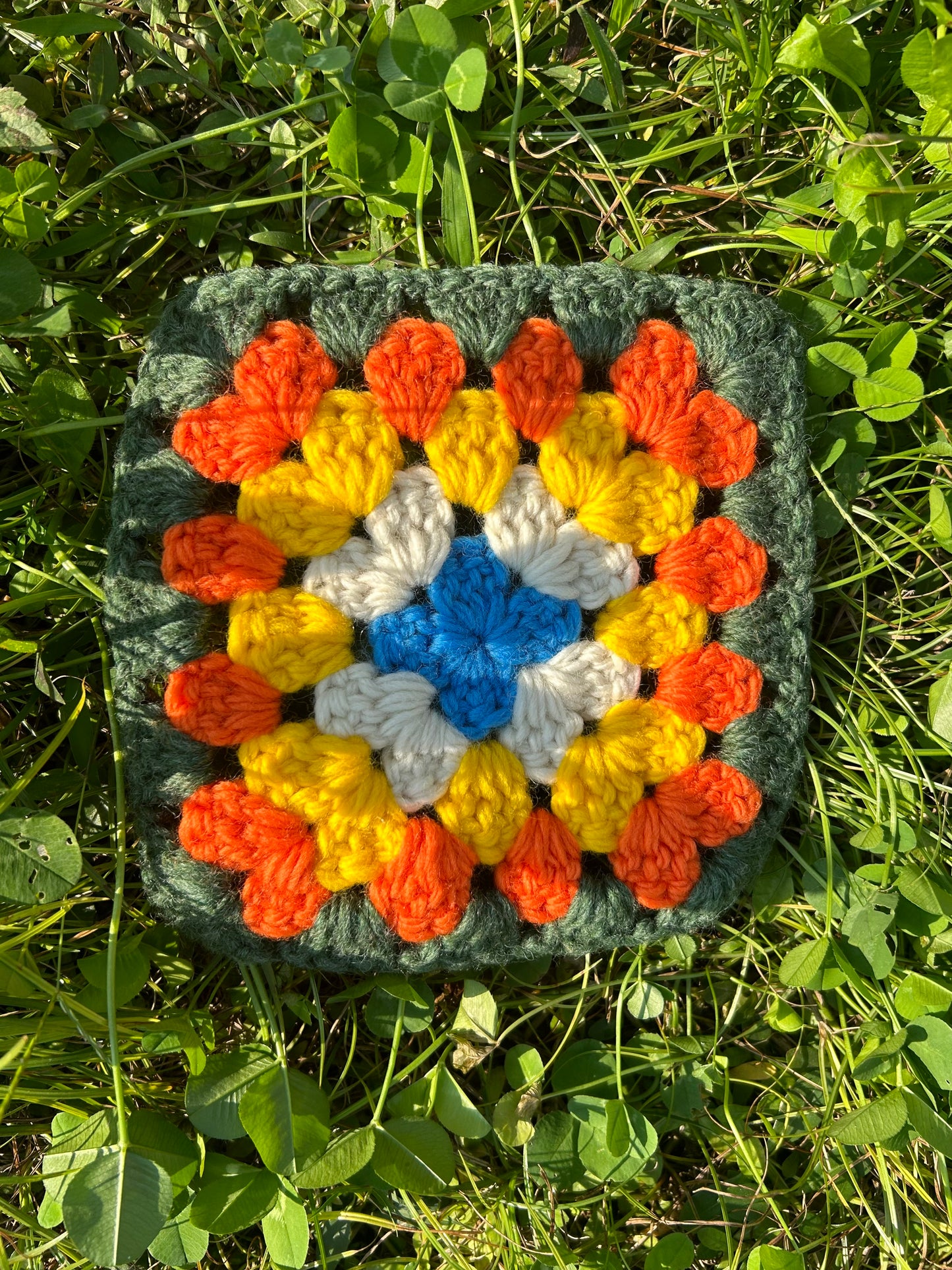 Pure Wool Crochet Flower Tiles-handmade crochet squares